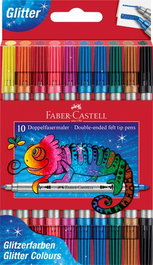Rotulador Fibra Faber-Castell Doble Punta Glitter Caja De 10 (Set de 10)