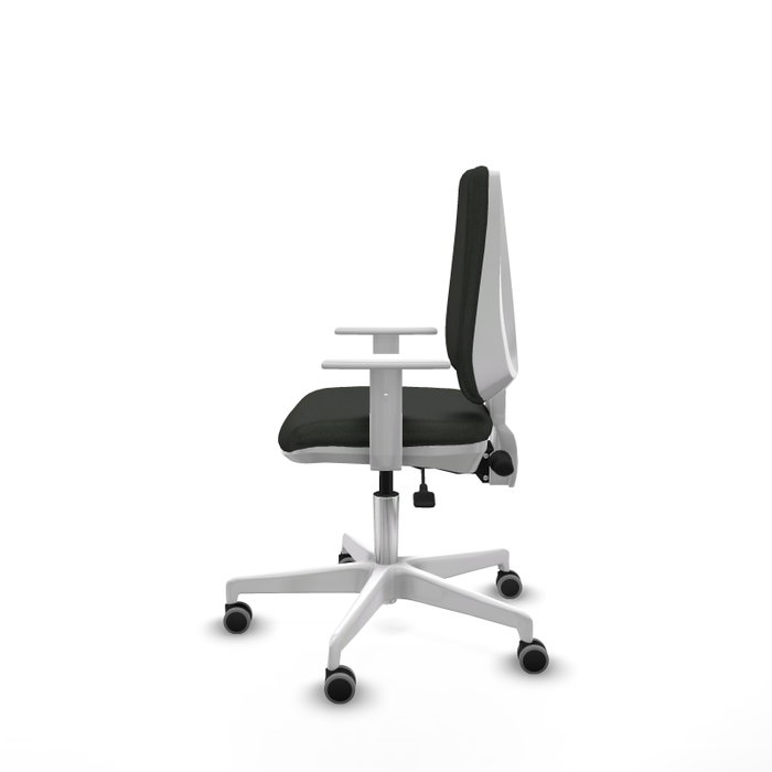 PIQUERAS Y CRESPO Silla de oficina Elche con mecanismo Asincro, Tela Negra y Base Blanca PIQUERAS Y CRESPO Silla de oficina Elche con mecanismo Asincro, Tela Negra y Base Blanca