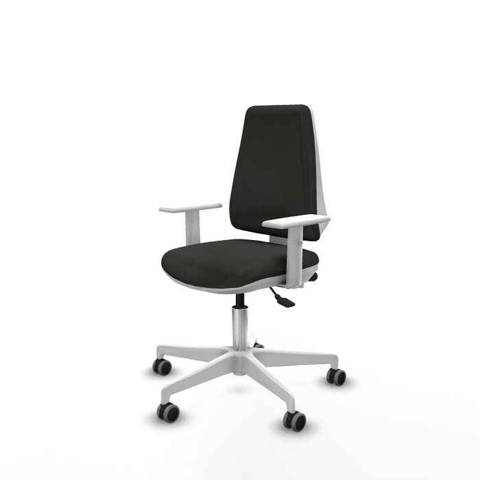 PIQUERAS Y CRESPO Silla de oficina Elche con mecanismo Asincro, Tela Negra y Base Blanca PIQUERAS Y CRESPO Silla de oficina Elche con mecanismo Asincro, Tela Negra y Base Blanca