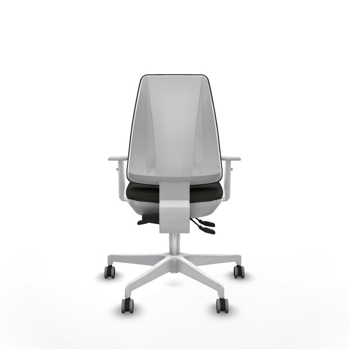 PIQUERAS Y CRESPO Silla de oficina Elche con mecanismo Asincro, Tela Negra y Base Blanca PIQUERAS Y CRESPO Silla de oficina Elche con mecanismo Asincro, Tela Negra y Base Blanca