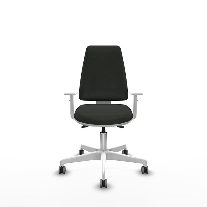 PIQUERAS Y CRESPO Silla de oficina Elche con mecanismo Asincro, Tela Negra y Base Blanca PIQUERAS Y CRESPO Silla de oficina Elche con mecanismo Asincro, Tela Negra y Base Blanca