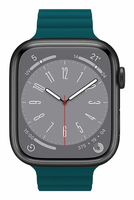 Celly Correa para Apple Watch 42/44/45 mm, Cierre Magnético, Silicona Verde - Correa de Reloj