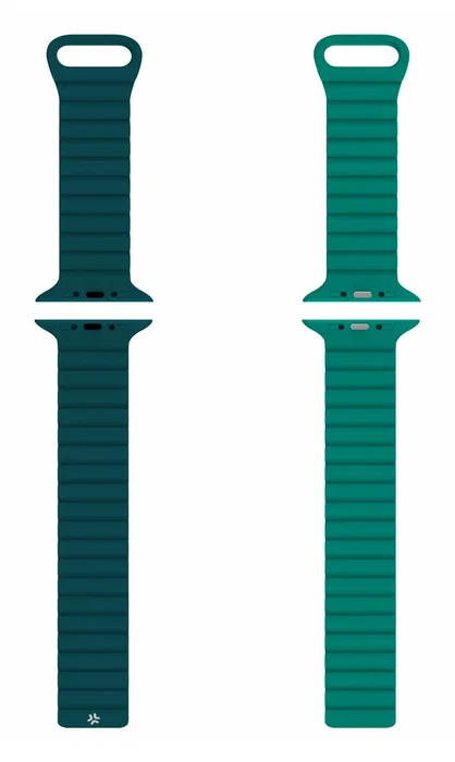 Celly Correa para Apple Watch 42/44/45 mm, Cierre Magnético, Silicona Verde - Correa de Reloj