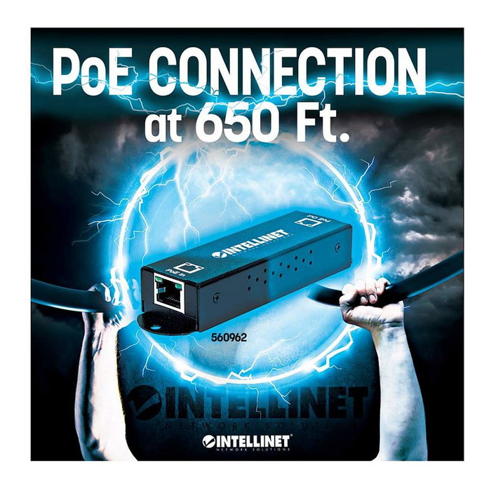 Intellinet Extensor PoE+ Gigabit de 1 Puerto - Metal, IEEE 802.3at/af, Hasta 500m, 24.6W