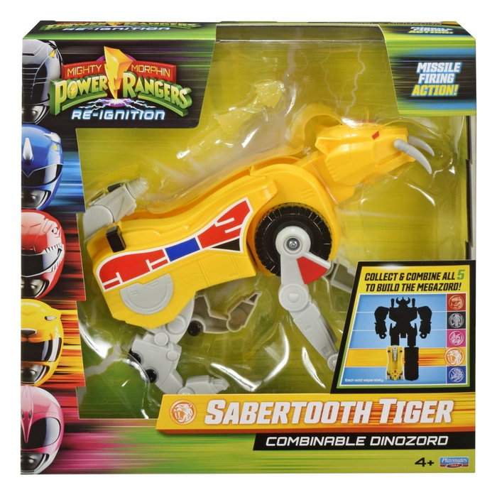 Playmates Mighty Morphin Power Rangers Sabertooth Tiger Combinable Dinozord