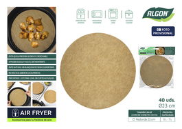 Inde Papel Airfryer Redondo 40 Unidades 23 cm (24 Unidades)