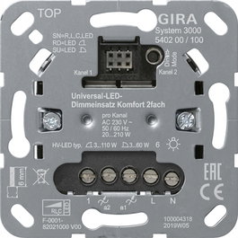 GIRA 540200 S3000 Uni-LED-Dimmeins. Komfort 2f Einsatz regulador de iluminación