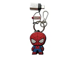 Wondee Spiderman Memoria USB 32GB Llavero con Adaptador USB C