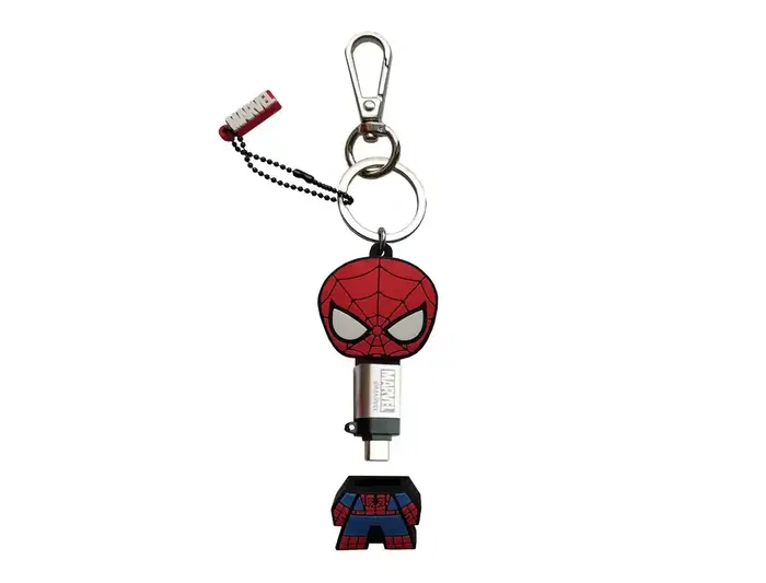 Wondee Spiderman Memoria USB 32GB Llavero con Adaptador USB C