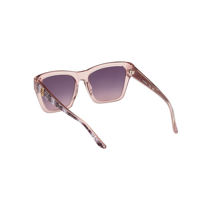 Guess Gafas GU00113 57Z Gafas de Sol para Mujer con Montura Cuadrada Beige Brillante y Lentes Degradado Violeta 55 mm