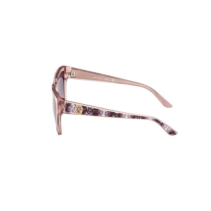 Guess Gafas GU00113 57Z Gafas de Sol para Mujer con Montura Cuadrada Beige Brillante y Lentes Degradado Violeta 55 mm