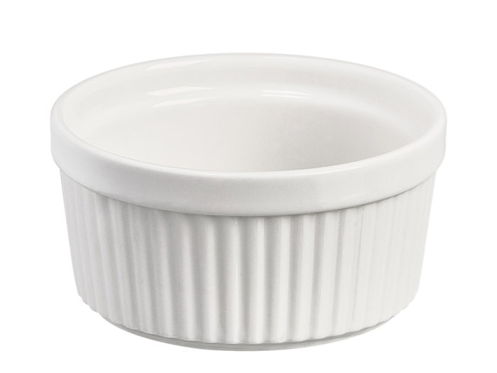 Vessia Set de 5 Tarros Salseros de Cerámica (Porcelana), 100 ml, Color Blanco, Dimensiones 8.8 x 8.8 x 4.3 cm (Set de 24)
