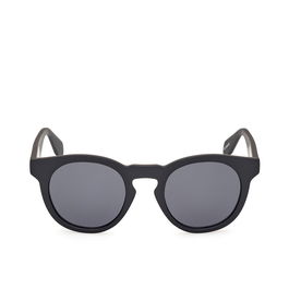 Adidas Sport Gafas de Sol Redondas OR0106 02A Negro Mate Unisex Adulto Montura Inyectada Cristal Gris Humo 48mm