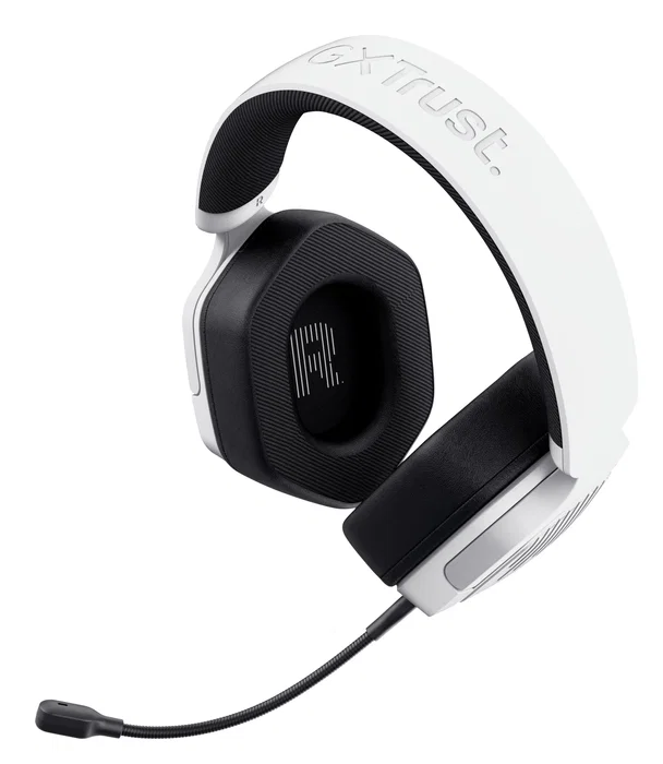 Trust GXT 492W Carus Auriculares Gaming para PC, PS, Xbox, Switch, Diadema Circumaural Blanco con Micrófono Extraíble Boom y Control de Volumen, Cable 3.5 mm