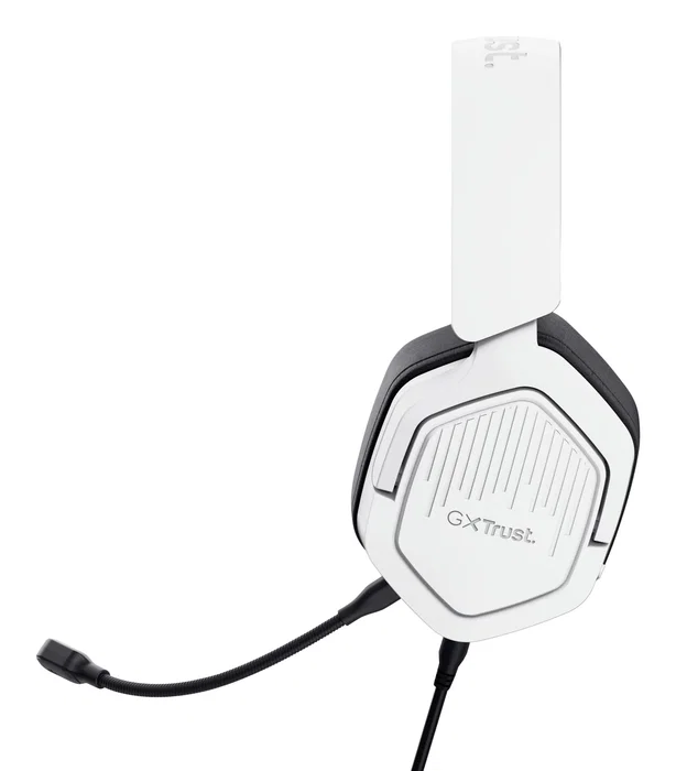 Trust GXT 492W Carus Auriculares Gaming para PC, PS, Xbox, Switch, Diadema Circumaural Blanco con Micrófono Extraíble Boom y Control de Volumen, Cable 3.5 mm