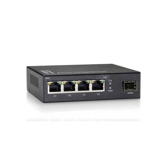 Level One GEU-0521 Switch de red de 4 puertos Gigabit y 1 SFP