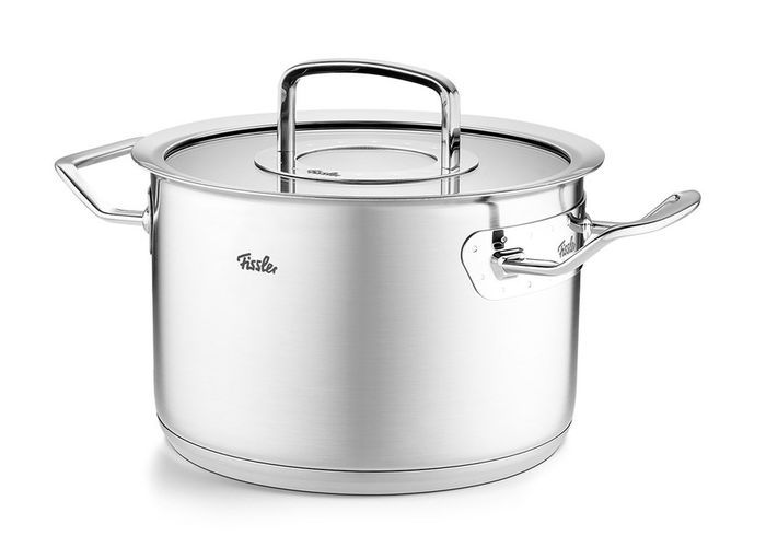 Fissler Olla Profi 20 cm con tapa de cristal, apta para inducción, escala de medición - 08412920000/0