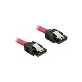 DeLOCK Cable SATA III 6 Gb/s 1 metro Rojo Macho a Macho - Referencia 82679