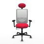 PIQUERAS Y CRESPO Silla de oficina Zulema con mecanismo Sincro/Traslack, Rojo y Blanco