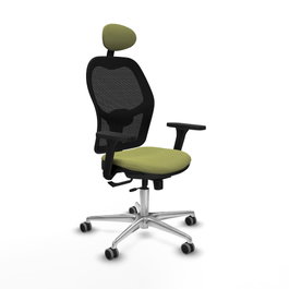 PIQUERAS Y CRESPO Silla de oficina Jorquera con mecanismo Sincro/Traslack Verde oliva y Negro