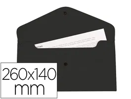 Liderpapel Dossier Broche Polipropileno Negro Opaco Tamaño Sobre Americano 260x140 mm