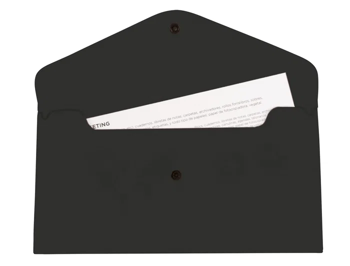 Liderpapel Dossier Broche Polipropileno Negro Opaco Tamaño Sobre Americano 260x140 mm