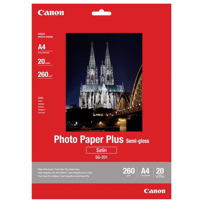 Canon Photo Paper Plus SG-201 A4 Semibrillante 20 Hojas (260 g/m²) extra_attributes:{} }, 