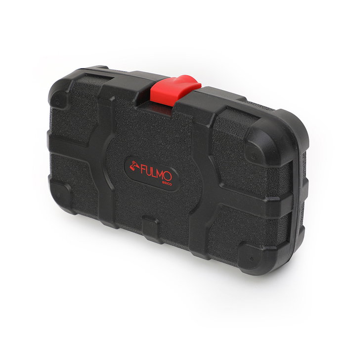 Fulmo Maletín de herramientas 9 piezas con destornilladores, buscapolos, cinta métrica, cúter y martillo