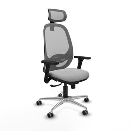PIQUERAS Y CRESPO Silla de oficina Cilanco con mecanismo Sincro en Gris claro y Gris