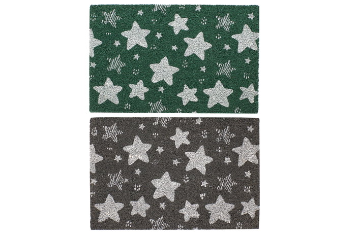 DKD Home Decor Felpudo Básico Fibra de Coco y Goma Verde Gris Estrellas 40 x 60 cm (2 Unidades) DKD Home Decor Felpudo Básico Fibra de Coco y Goma Verde Gris Estrellas 40 x 60 cm (2 Unidades)
