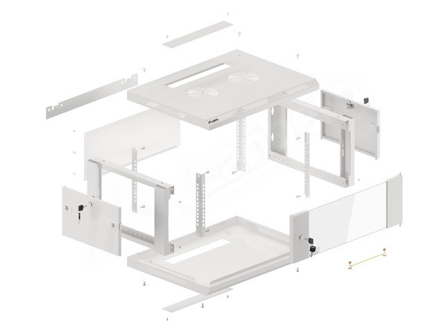 Lanberg Armario rack de pared 19 pulgadas 4U 600x450mm gris V2 Lanberg Armario rack de pared 19 pulgadas 4U 600x450mm gris V2