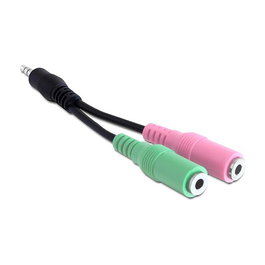 DeLOCK Adaptador Audio 3,5mm 4 Polos a 2x 3,5mm Micro + Headset OMTP (ST - BU) Macho Hembra Multicolor 0,12m
