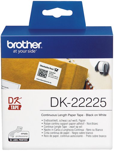 Brother DK-22225 Cinta Continua de Papel Térmico Blanco 38 mm x 30,48 m