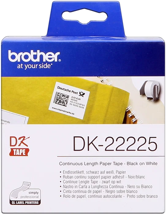 Brother DK-22225 Cinta Continua de Papel Térmico Blanco 38 mm x 30,48 m