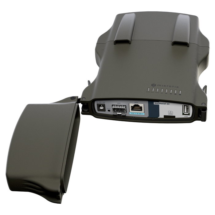 MikroTik L23UGSR-5HaxD2HaxD-NM NetMetal ax Router WiFi 6 Dual-Band 2.4 y 5 GHz, Puerto Gigabit LAN, PoE Pasivo, SFP, Ranura SIM, RouterOS