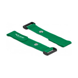 DeLOCK Bridas de cable con lazo y ojal de sujeción 190 x 25 mm verde, 5 piezas