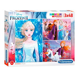 Set Trio, Clementoni, Frozen 2, Rompecabezas, Unisex, 3 x48 pzs