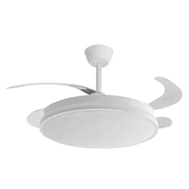 Guerrero Ventilador 107d Verano-Invierno 44W Blanco 4 Aspas 4900lm 3500-4000-6500K Motor DC Mando y Temporizador