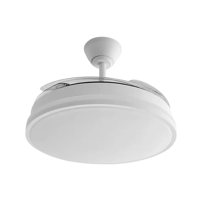 Guerrero Ventilador 107d Verano-Invierno 44W Blanco 4 Aspas 4900lm 3500-4000-6500K Motor DC Mando y Temporizador