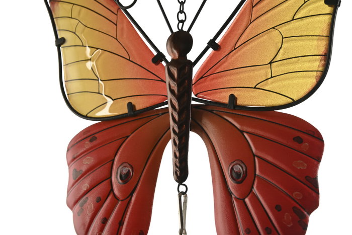 DKD Home Decor Decoración de Pared de Metal y Cristal Mariposa Surtido de 2 Unidades