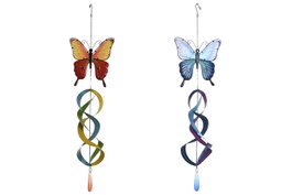 DKD Home Decor Decoración de Pared de Metal y Cristal Mariposa Surtido de 2 Unidades