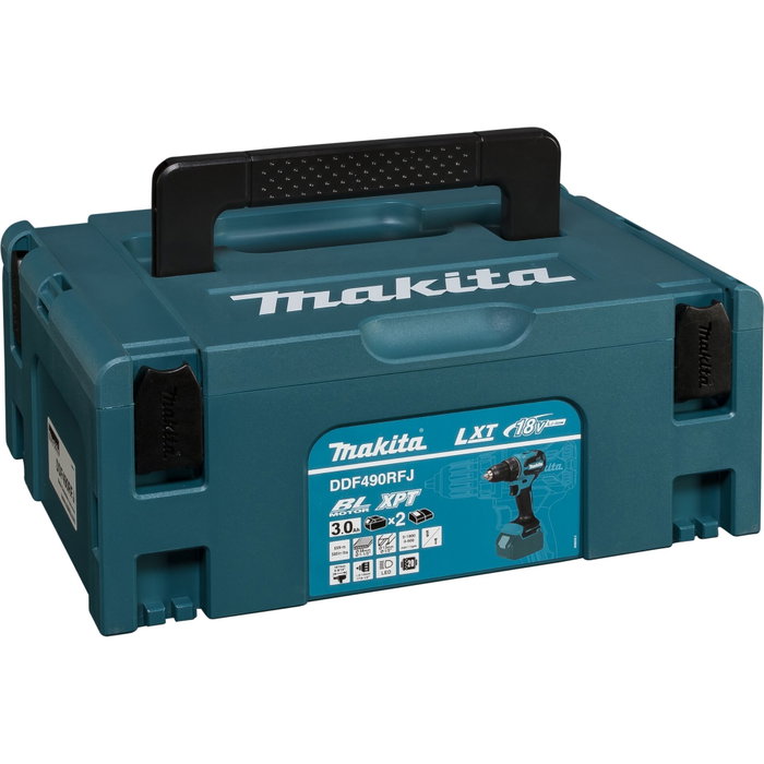 Makita DDF490RFJ Atornillador y taladro inalámbrico 18V con 2 baterías de 3.0 Ah