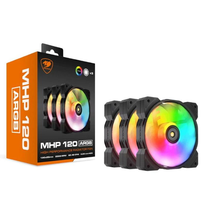 Cougar MHP 120 ARGB Pack de 3 Ventiladores 120mm Negro Cougar MHP 120 ARGB Pack de 3 Ventiladores 120mm Negro