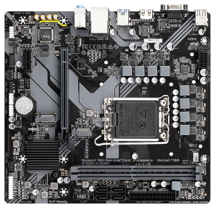 GIGABYTE B760M H DDR4 Micro ATX LGA 1700 Intel B760