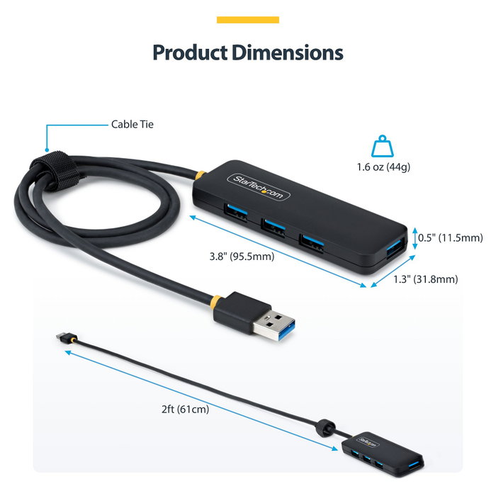 StarTech.com Hub USB-A de 4 Puertos 5 Gbps H5A4A-USB-HUB-2 Negro StarTech.com Hub USB-A de 4 Puertos 5 Gbps H5A4A-USB-HUB-2 Negro