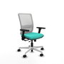 PIQUERAS Y CRESPO Silla de oficina Haches con mecanismo Sincro/Traslack, Turquesa y Blanco