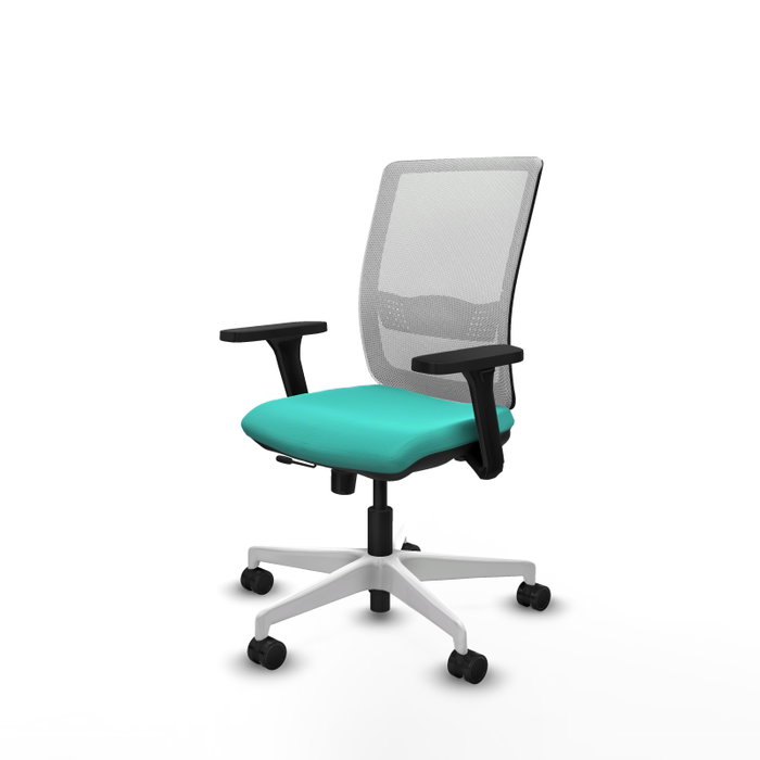 PIQUERAS Y CRESPO Silla de oficina Haches con mecanismo Sincro/Traslack, Turquesa y Blanco