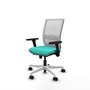PIQUERAS Y CRESPO Silla de oficina Haches con mecanismo Sincro/Traslack, Turquesa y Blanco