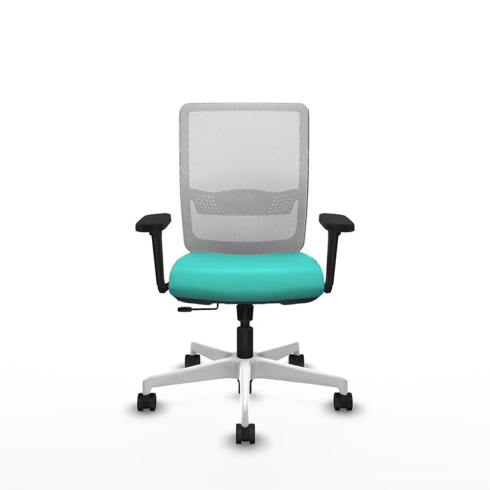 PIQUERAS Y CRESPO Silla de oficina Haches con mecanismo Sincro/Traslack, Turquesa y Blanco