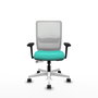 PIQUERAS Y CRESPO Silla de oficina Haches con mecanismo Sincro/Traslack, Turquesa y Blanco